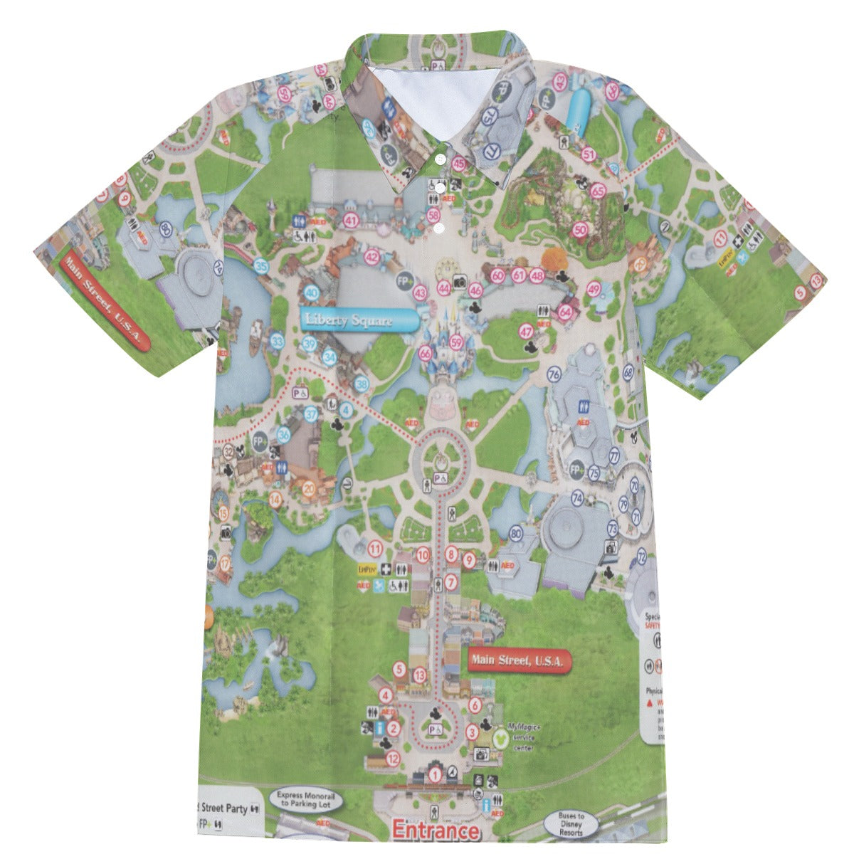 Vibrant Fantasy Park Map - Men's Polo Shirt