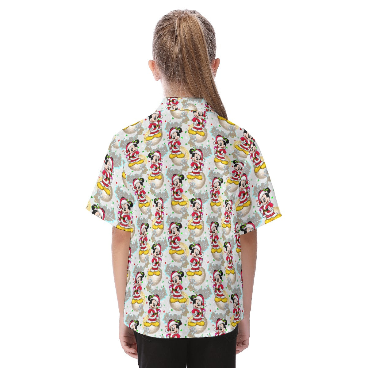 Santa Mouse Celebration - Kid's Hawaiian Button Up Shirt