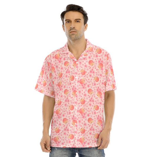 Summer Fruits - Peaches - Men's Hawaiian Button Up Shirt
