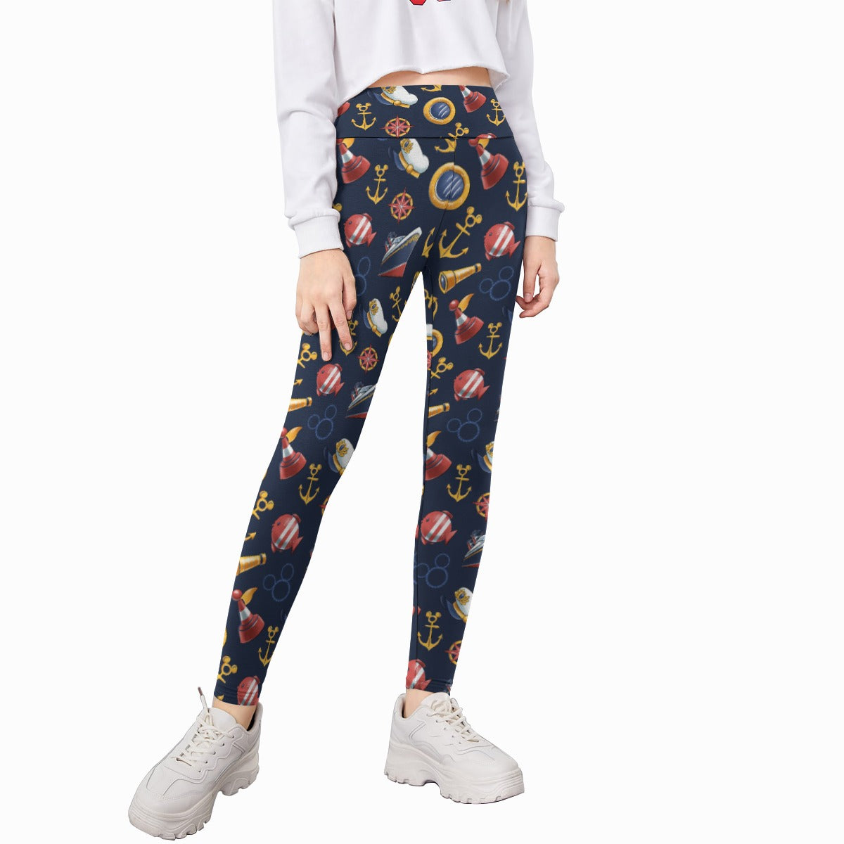 Mouse Ear Nautical Icons - Kid's Leggings