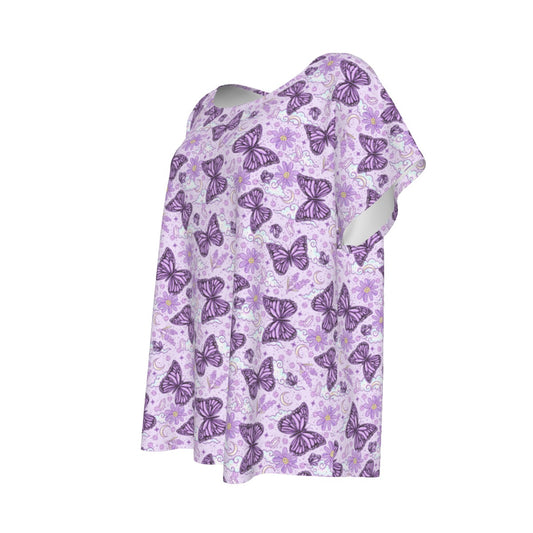 Lavender Butterflies - Women’s Relaxed Fit Scoop Tee