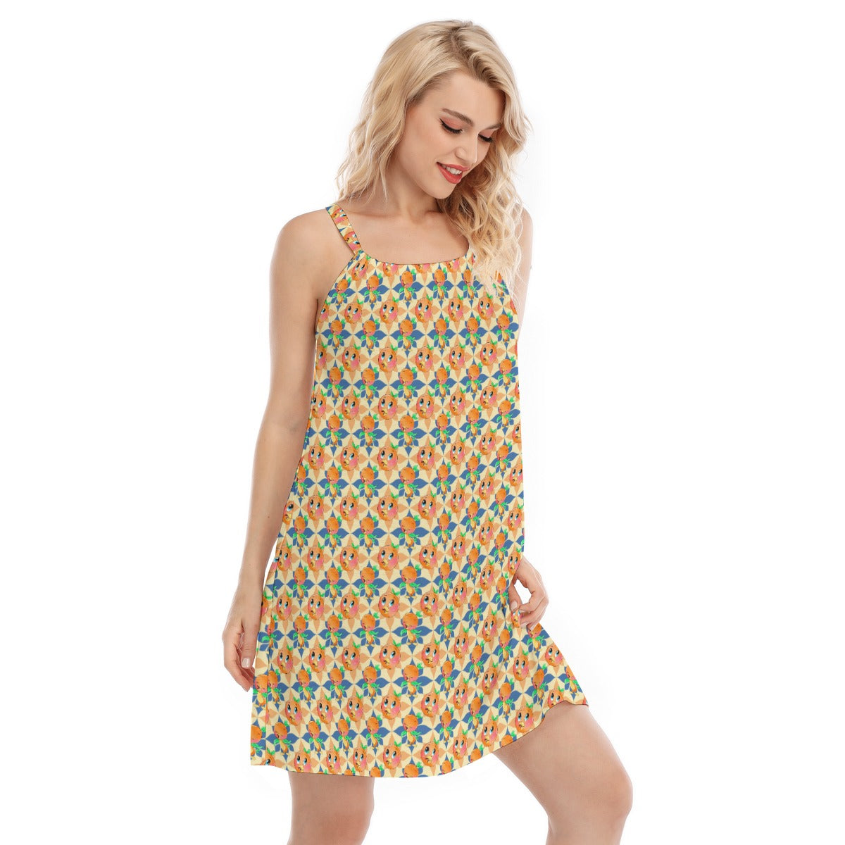 Retro Citrus Play - Women’s Adjustable Sundress