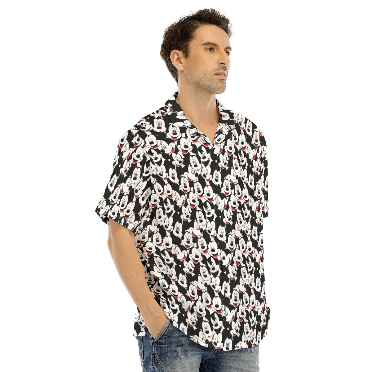 Many Faces of Classic Mouse - Men's Hawaiian Button Up Shirt