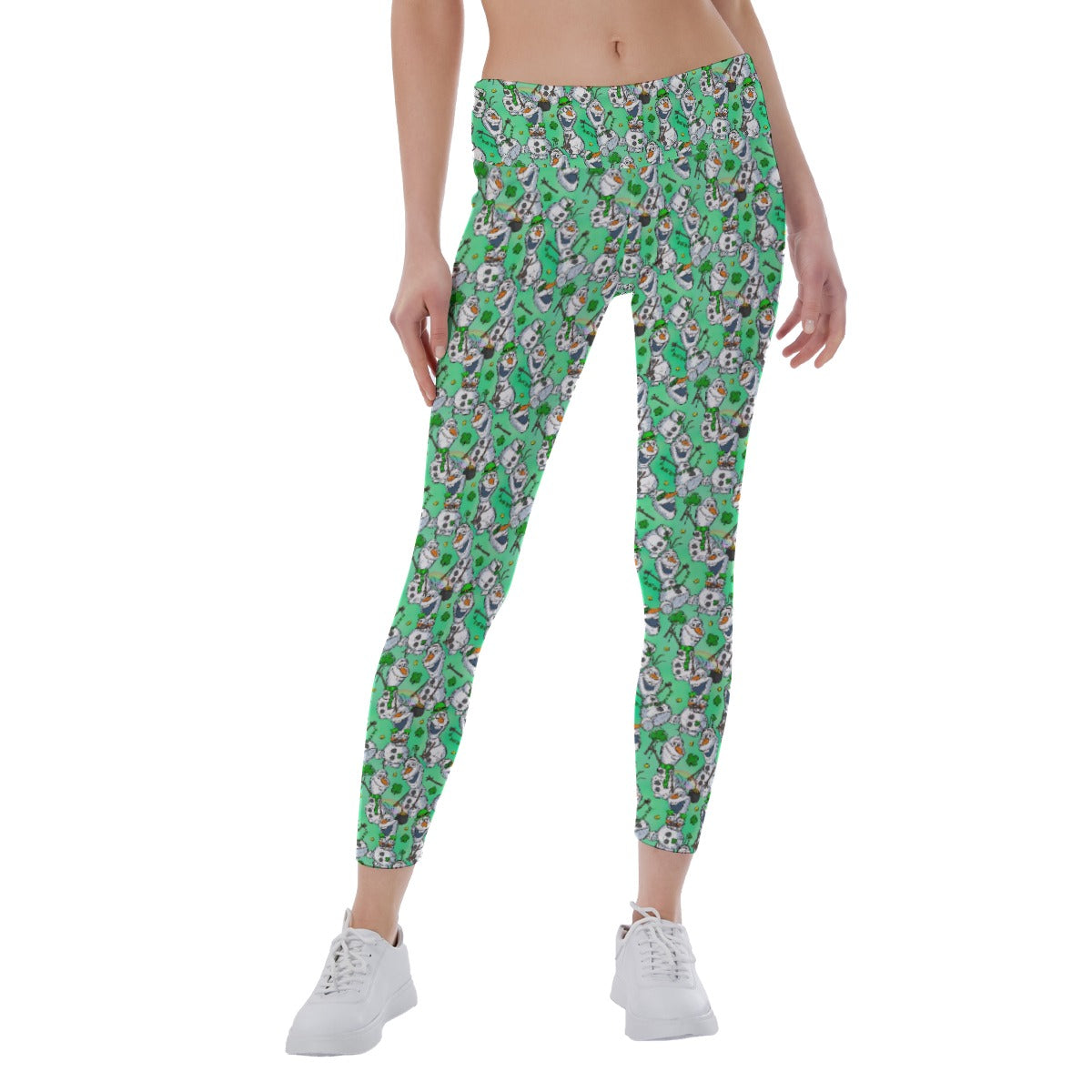 Sketched Snowman St. Patrick’s Day - Women's Yoga Leggings