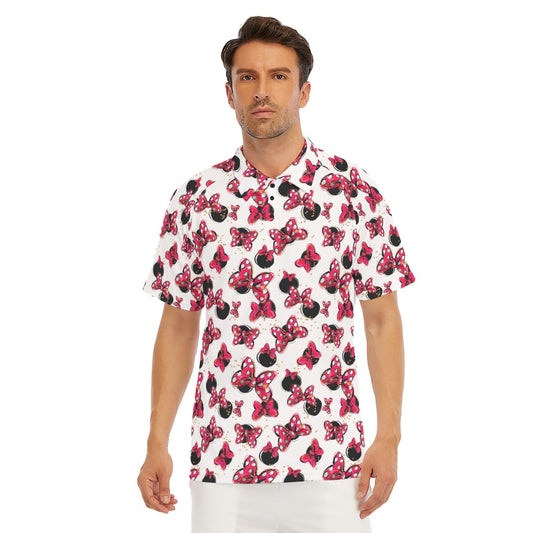 Polka Dot Bows & Mouse Ears - Men's Polo Shirt