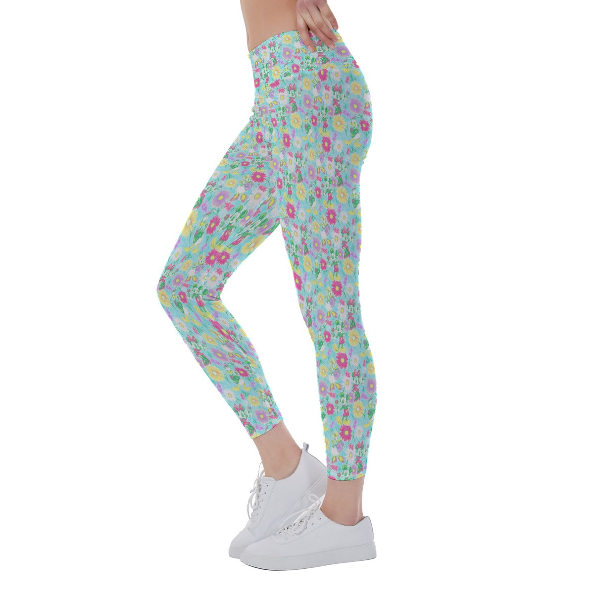 Neon Spring Floral Friendsends - Women's Yoga Leggings