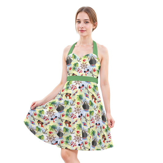 Pirate Night Cruise - Women's Halter Vintage Pocket Dress