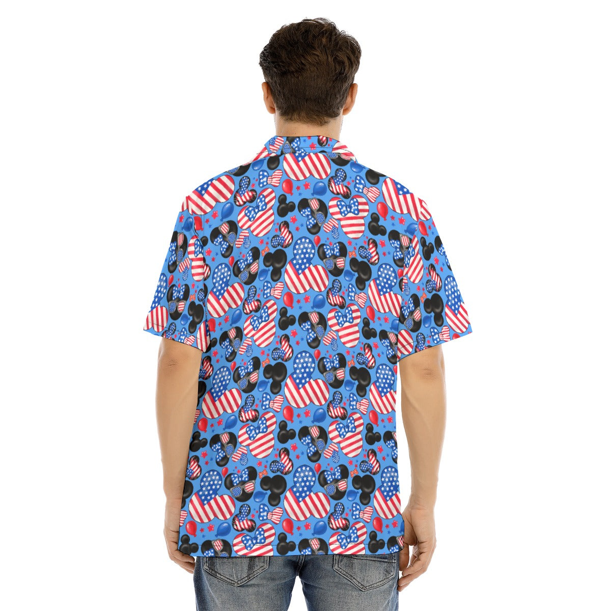 Mouse Fourth of July Celebration - Men's Hawaiian Button Up Shirt