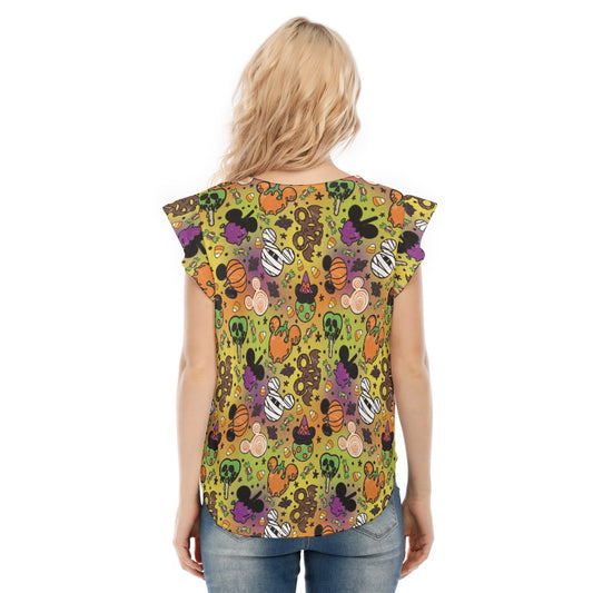 Monster Snacks Treats - Women’s Flutter Sleeve Top