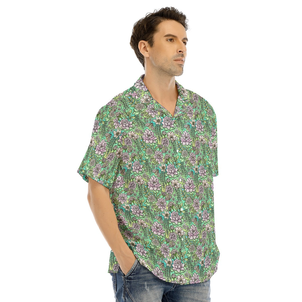 Fairytale Florals – Bayou Blooms - Men's Hawaiian Button Up Shirt
