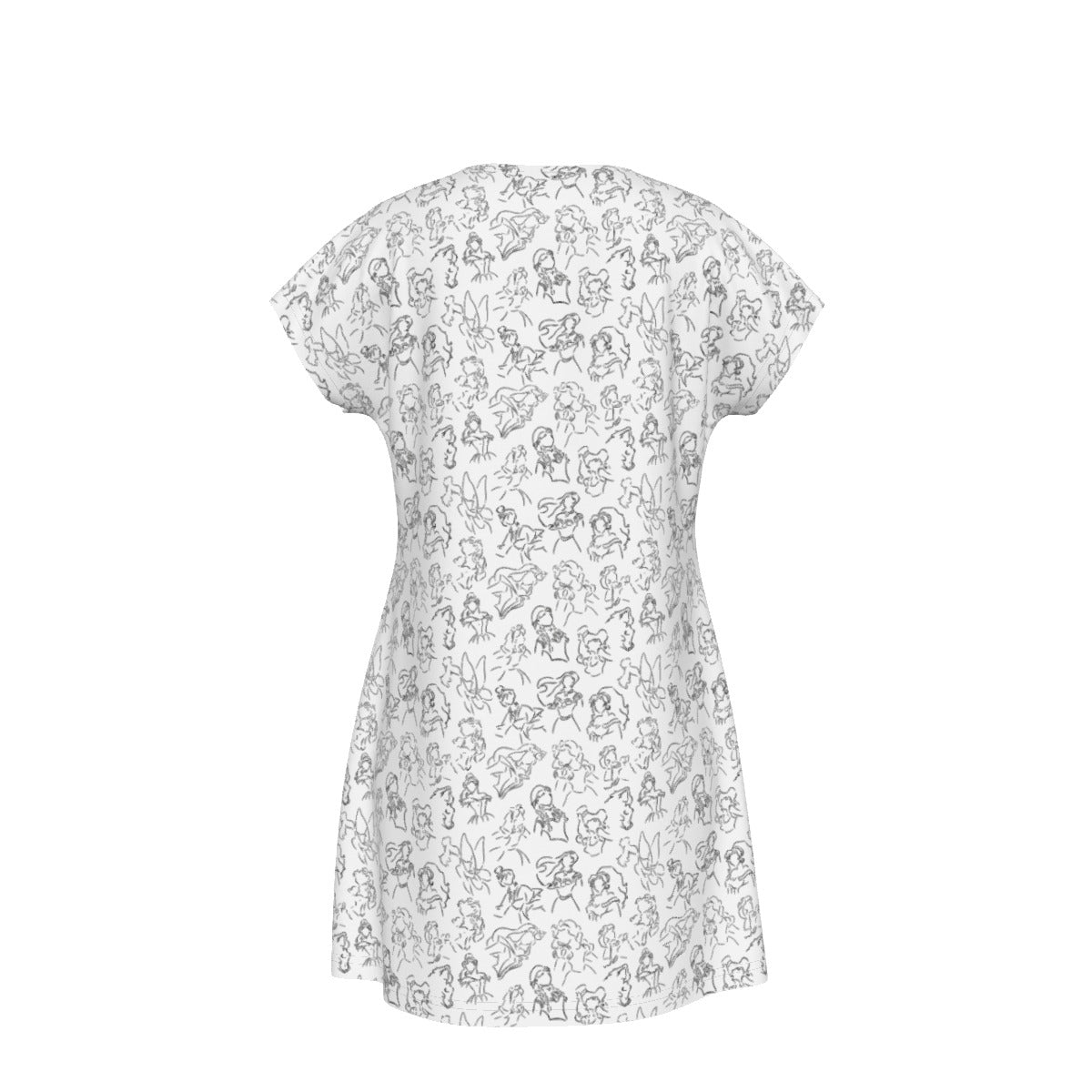 Monochrome Royal Silhouettes - Women's T-Shirt Dress