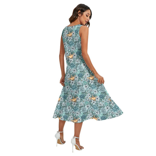 Fairytale Florals - Arabian Princess - Women’s Diagonal Pocket Midi Dress