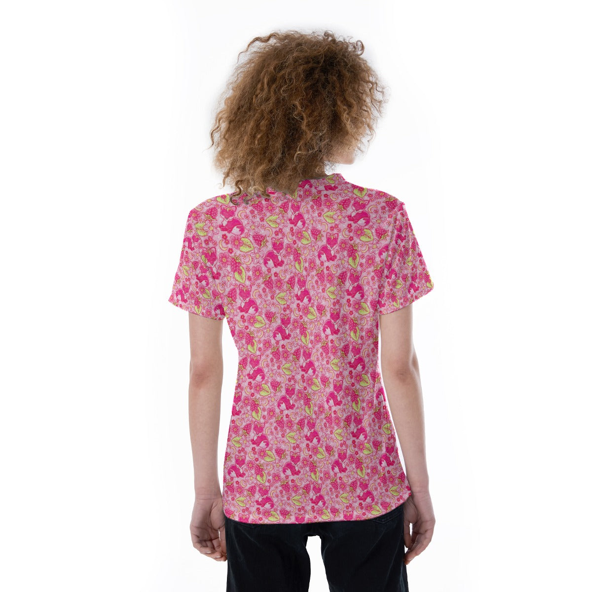 Fruitimals - Raspberry Foxes - Women's Short Sleeve V-Neck T-Shirt