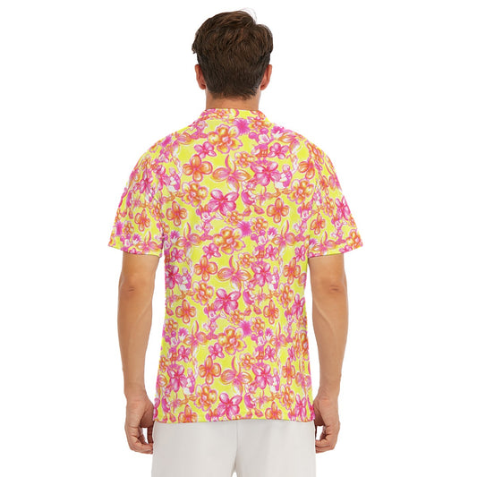 Neon Tropical Floral Friends - Men's Polo Shirt