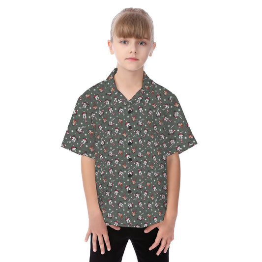 Vintage Holiday Friends - Kid's Hawaiian Button Up Shirt