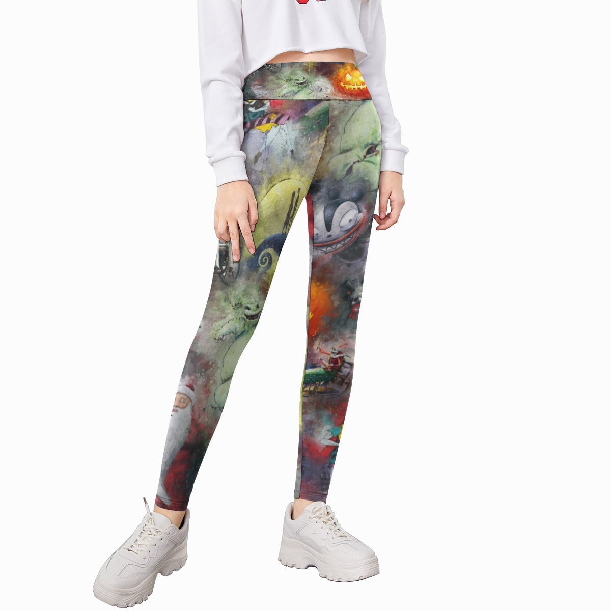 Watercolor Nightmare Town - Kid's Leggings