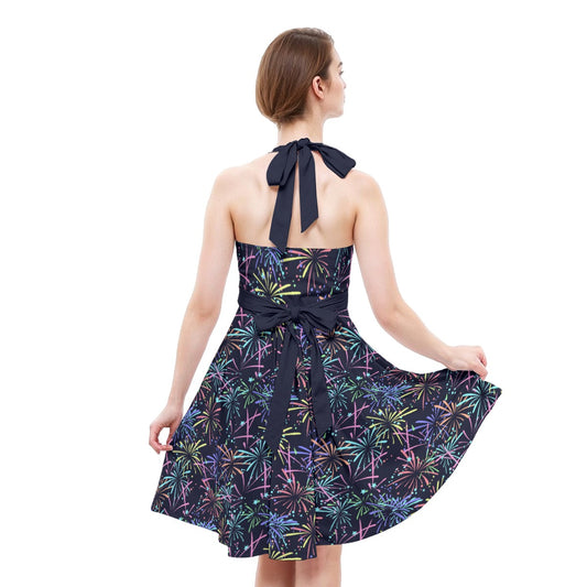 Fireworks - Women's Halter Vintage Pocket Dress