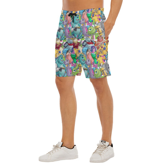 Monster Mayhem Sketched - Men’s Pocket Beach Shorts