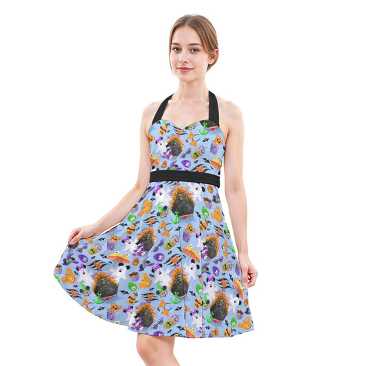 Halloween On The High Seas - Women's Halter Vintage Pocket Dress