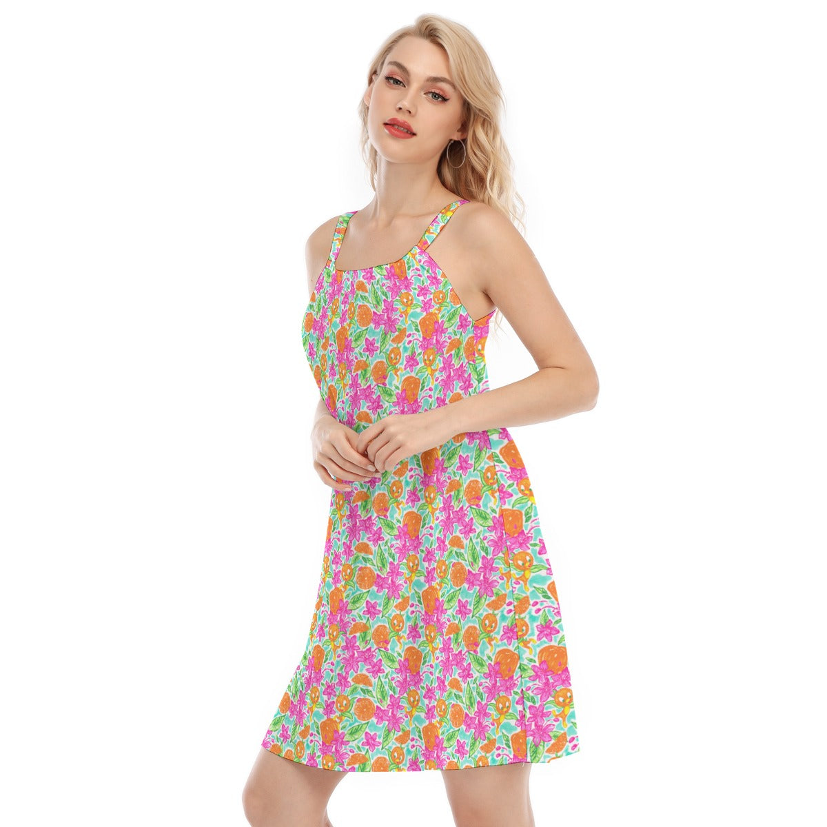 Tropical Citrus Bloom - Women’s Adjustable Sundress