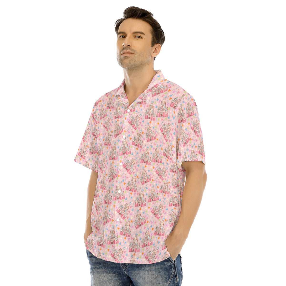 25th Birthday Cake Castle - Men's Hawaiian Button Up Shirt