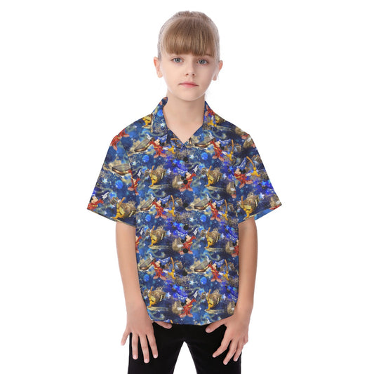 Enchanted Broom Magic - Kid's Hawaiian Button Up Shirt