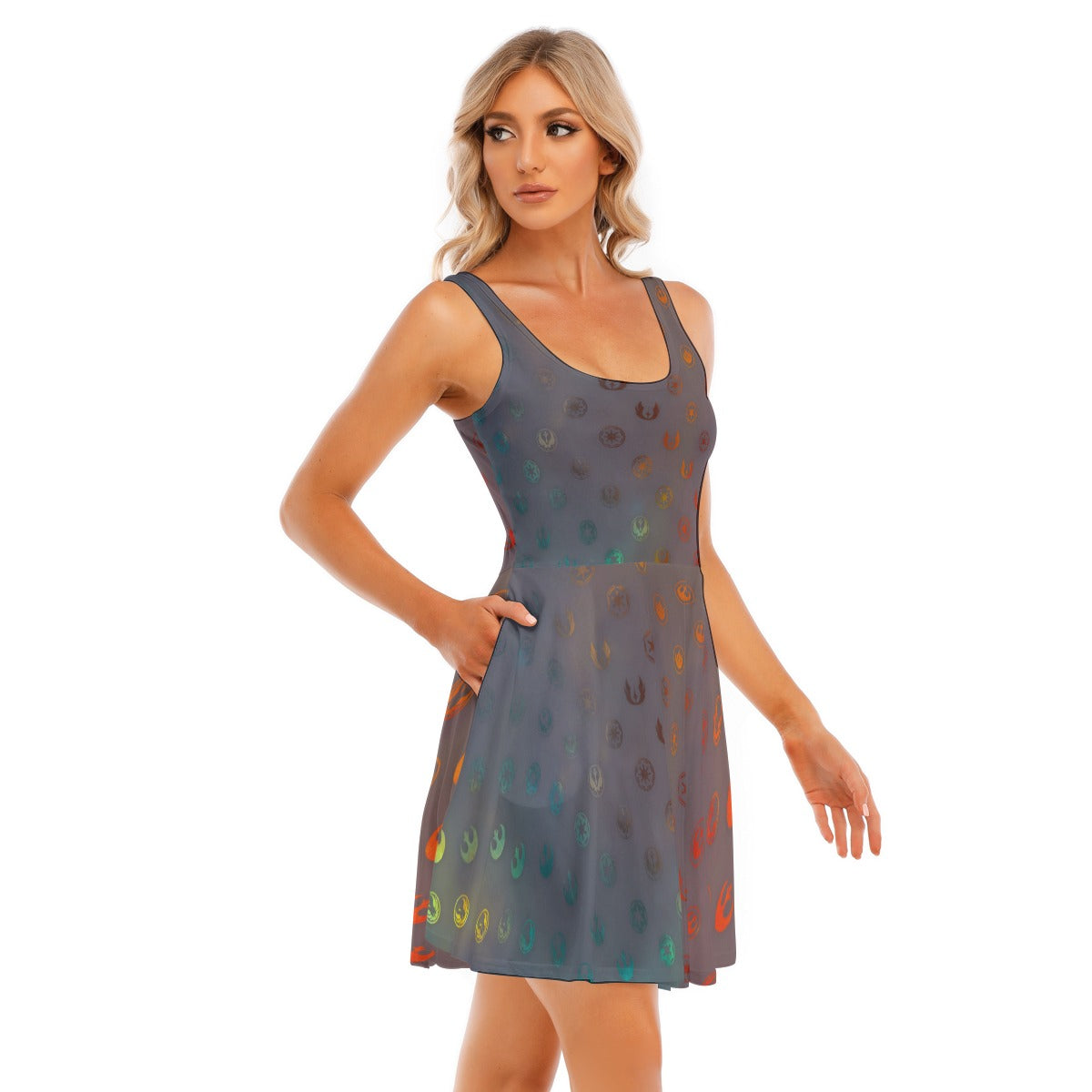 Galaxy Far Away - Women's Sleeveless Pocket Skater Dress