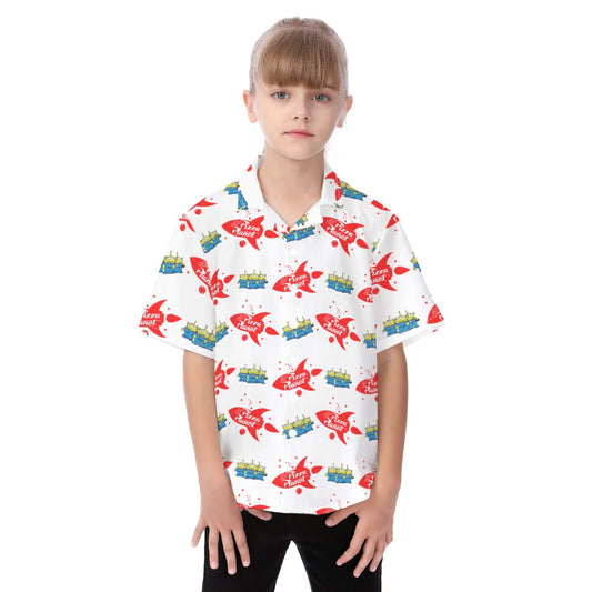 Galactic Rocket Party - Kid's Hawaiian Button Up Shirt