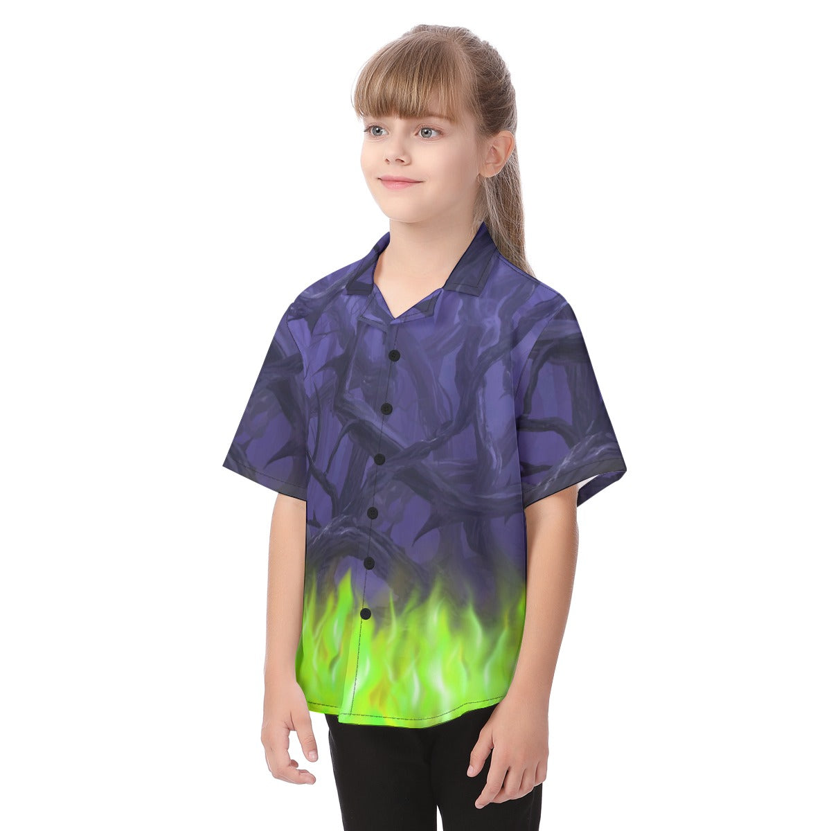 Enchanted Thorn Forest - Kid's Hawaiian Button Up Shirt