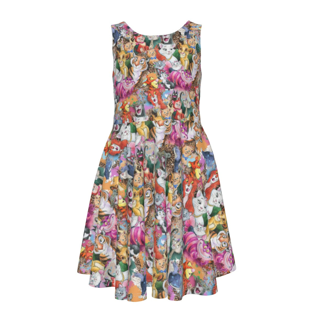 Whimsical Storybook Cats- Kid's Sleeveless Skater Dress