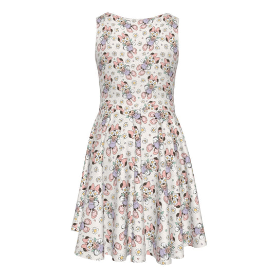 Daisy Crown Delight - Kid's Sleeveless Skater Dress