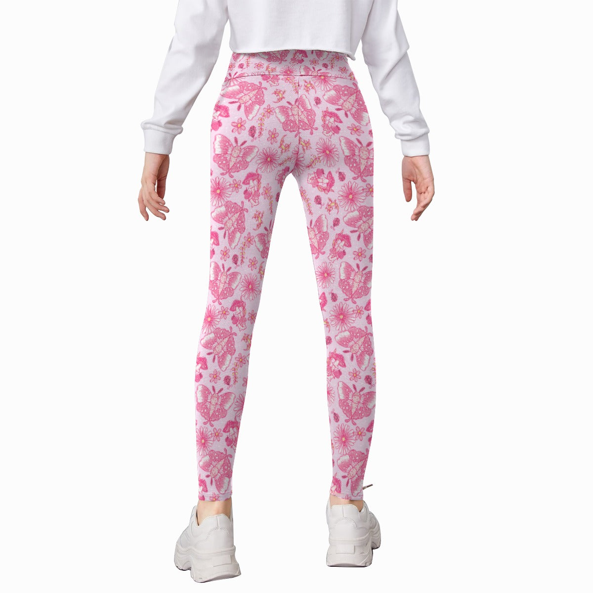 Pink Mushroom Moths - Kid's Leggings
