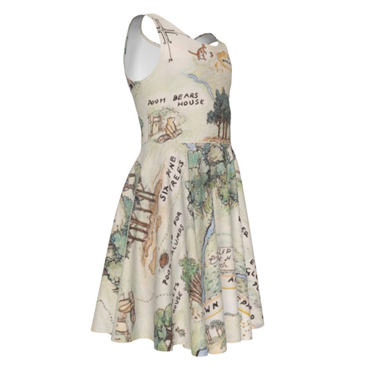 Hundred Acre Map- Kid's Sleeveless Skater Dress