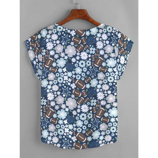 Blue Star Blooms - Women’s Relaxed Fit Scoop Tee