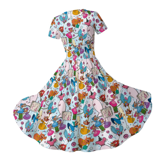 Tiny Tailors & Sewing Friends - Women's V-Neck Ruched Midi Dress