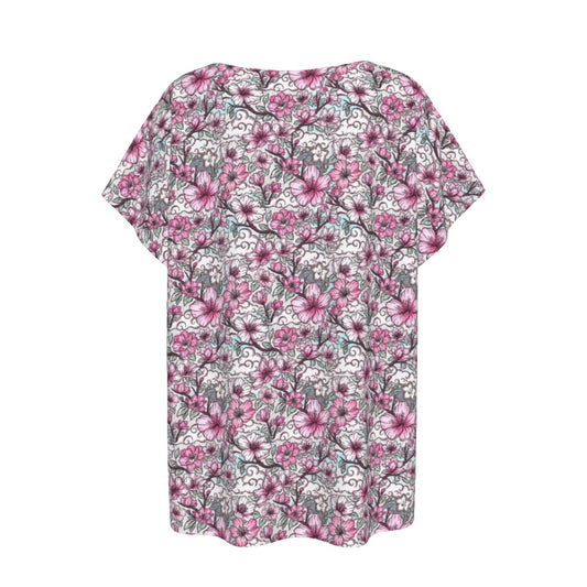 Fairytale Florals – Blossoms of Honor - Women’s Relaxed Fit Scoop Tee