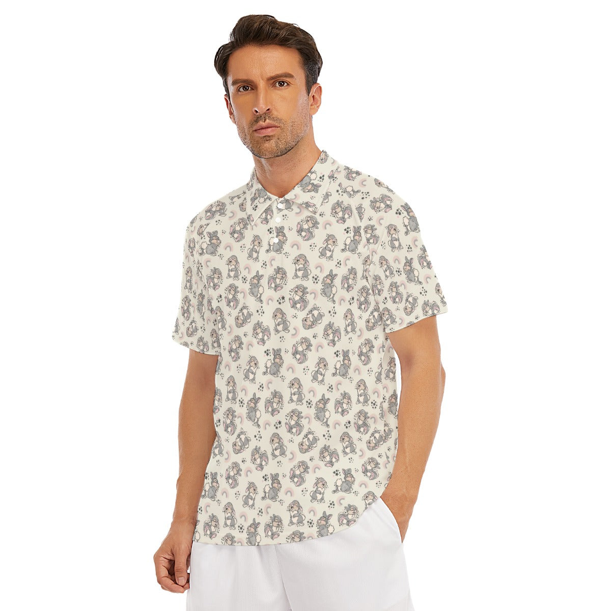 Bouncy Bunny Bliss - Men's Polo Shirt