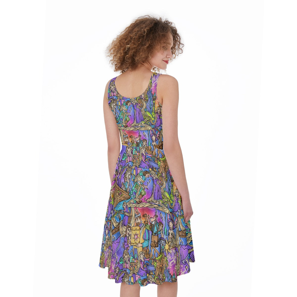 Golden Hair Storybook Scenes - Pocket Midi Skater Dress