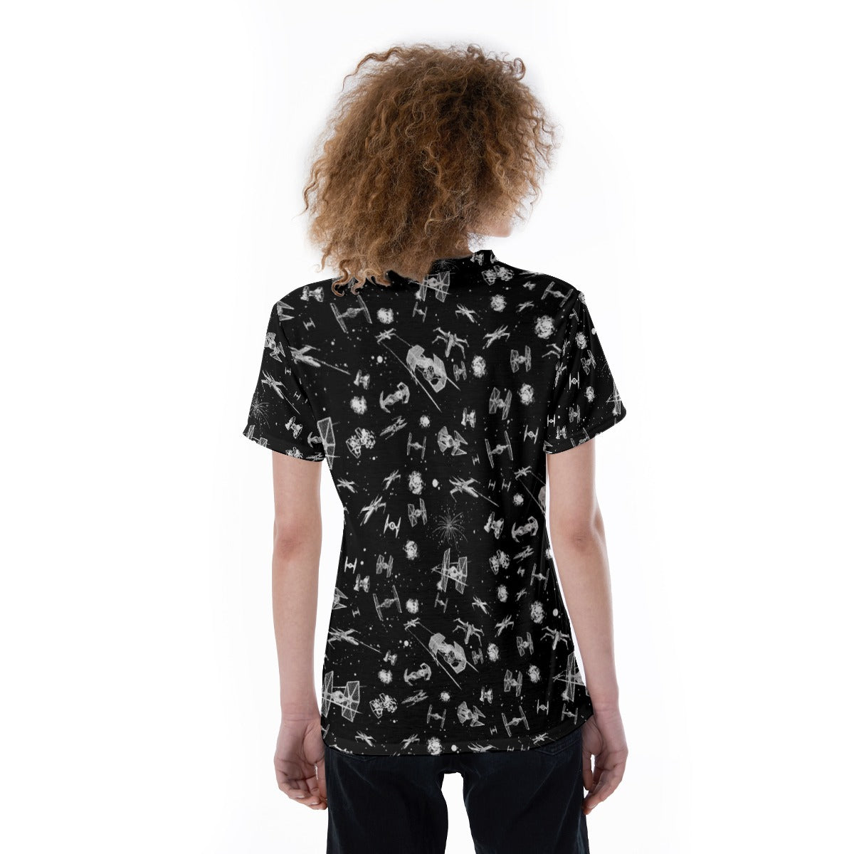 Epic Space Battle Ships - Women's Short Sleeve V-Neck T-Shirt