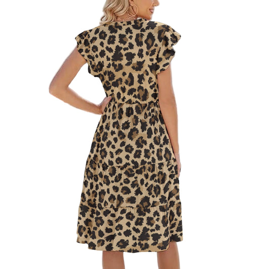 Animal Print - Cheetah - Women's Tiered Pocket Midi Dress