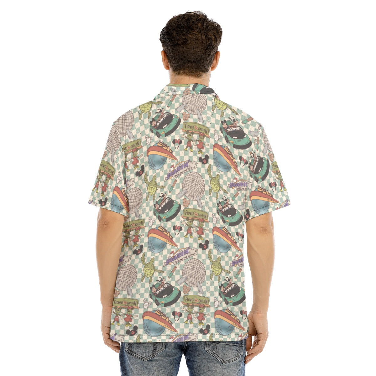 Hand Drawn EC - Men's Hawaiian Button Up Shirt