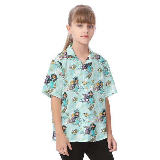 Whimsical Desert Princess - Kid's Hawaiian Button Up Shirt