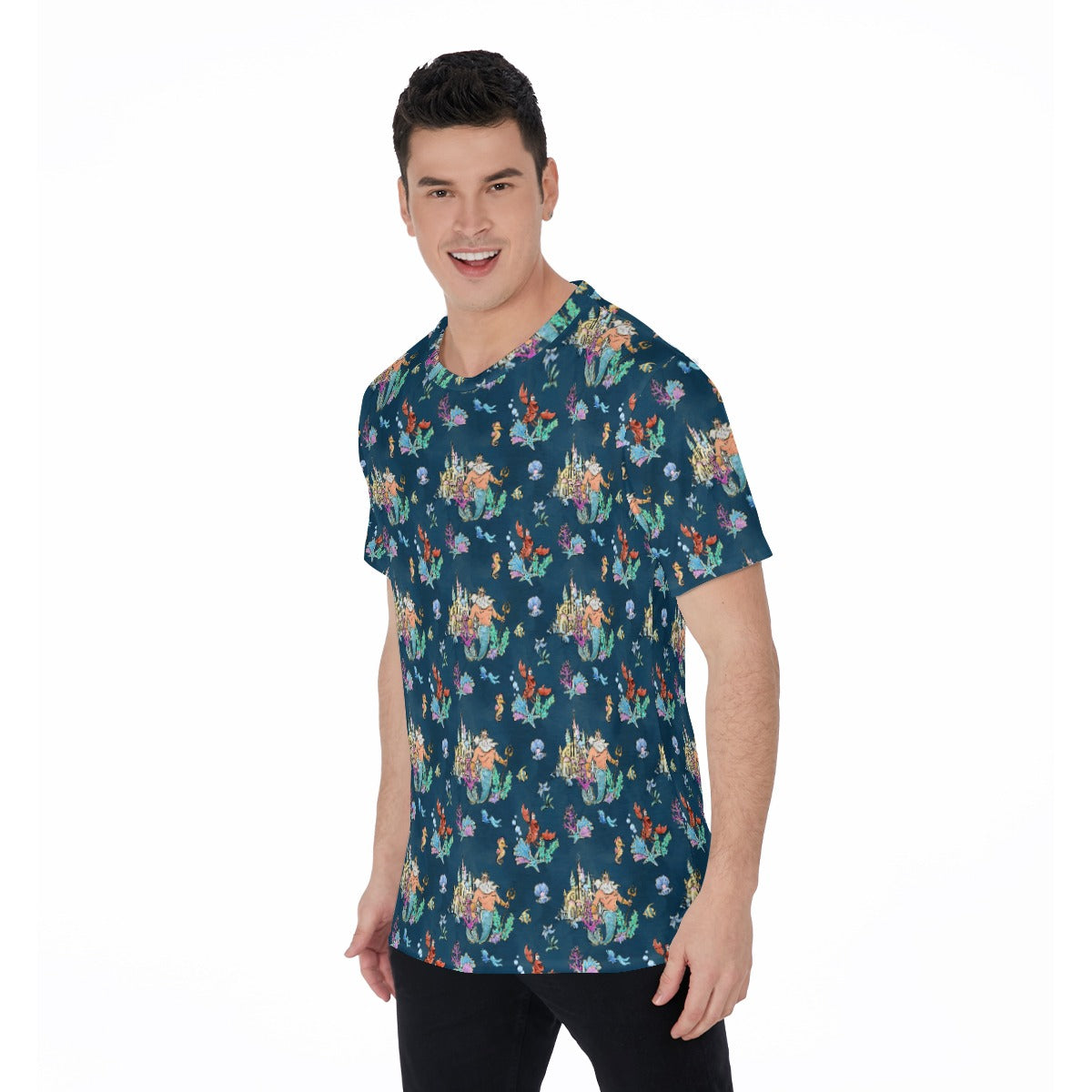 Whimsical Sea King and Crab - Men's Short Sleeve T-Shirt