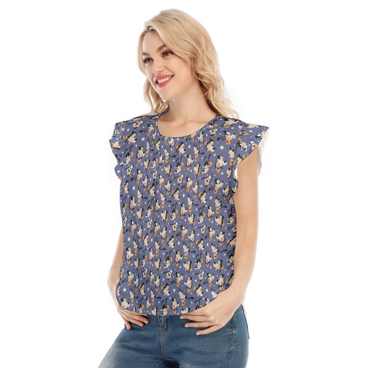 Funny Silly Dog - Women’s Flutter Sleeve Top