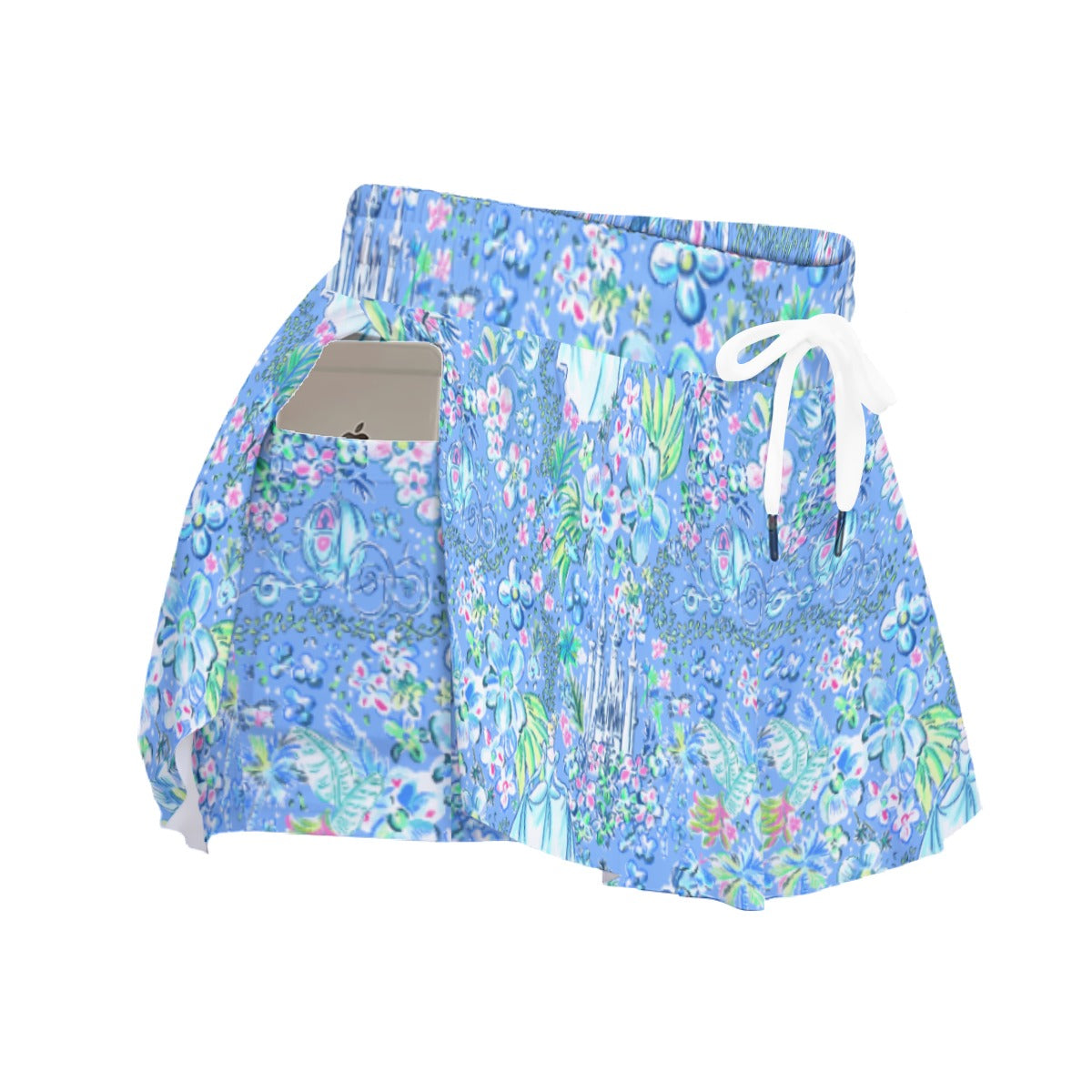 Bright Tropical Princess - Royal Beach Day - Women's Flowy Pocket Shorts