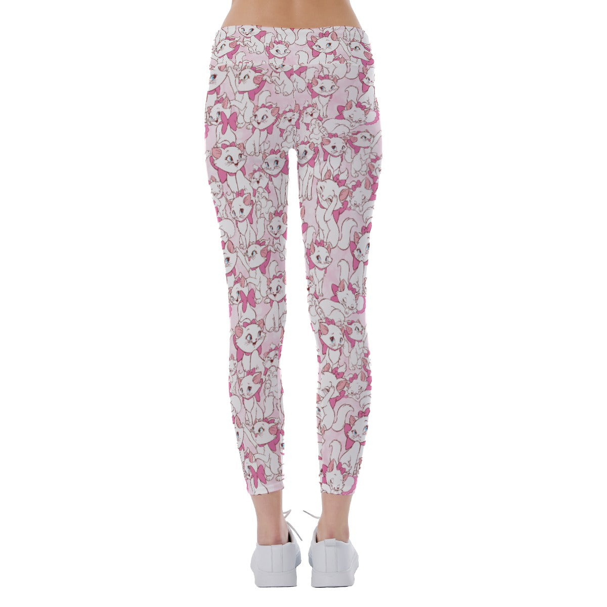 Sweet Kitten with Pink Bow - Women's Yoga Leggings
