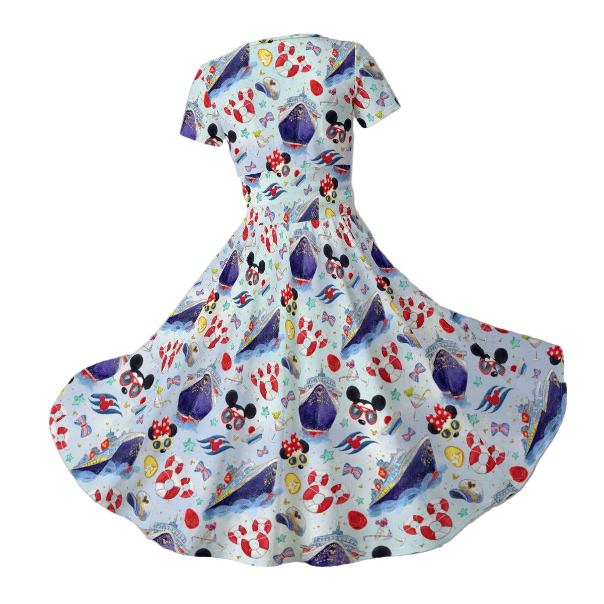 DCL Cruise Style Adventure - Women's V-Neck Ruched Midi Dress