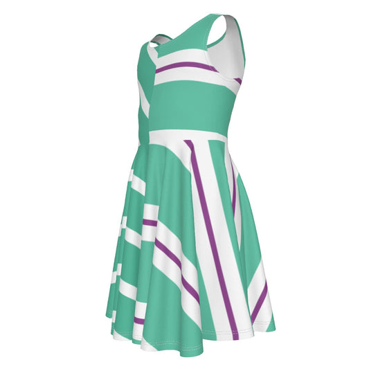 Candy Racer Stripes- Kid's Sleeveless Skater Dress