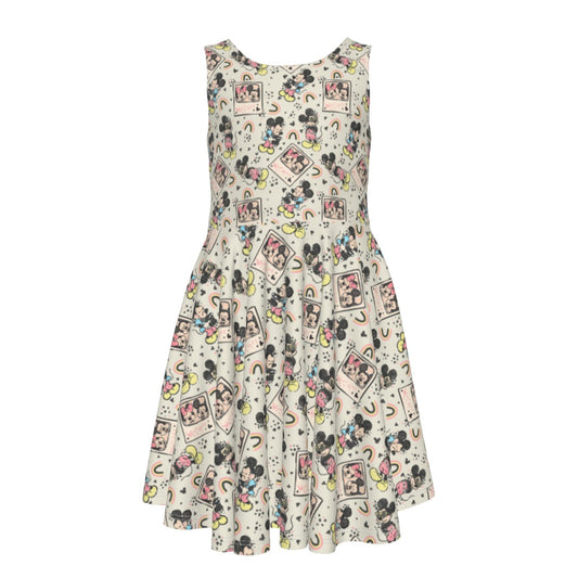Retro Camera Mouse - Kid's Sleeveless Skater Dress