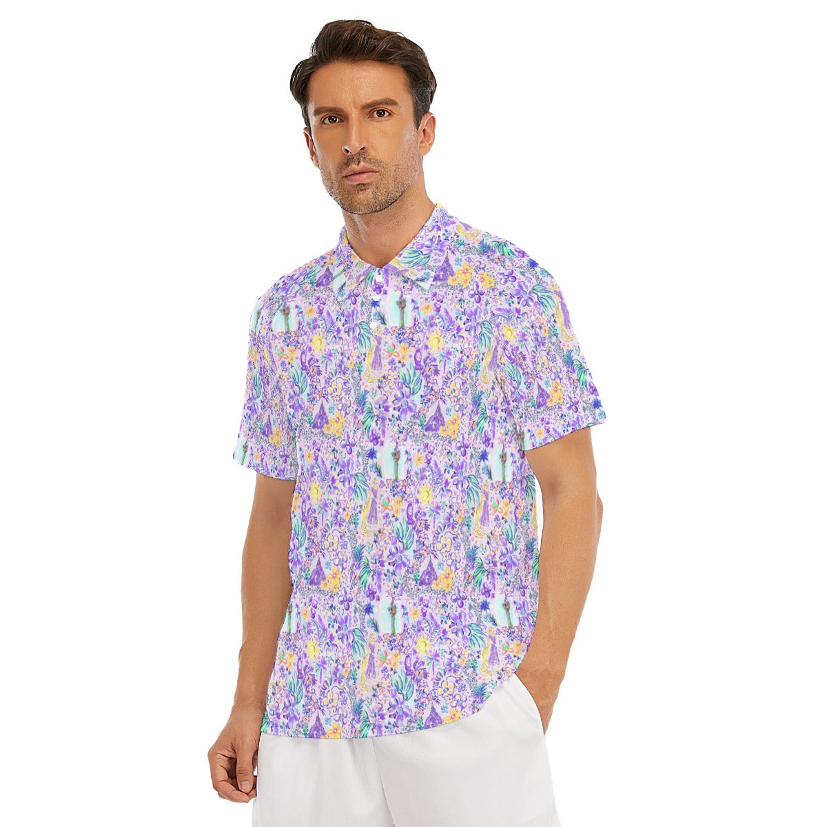 Bright Tropical Princess - Tower Light Festival - Men's Polo Shirt